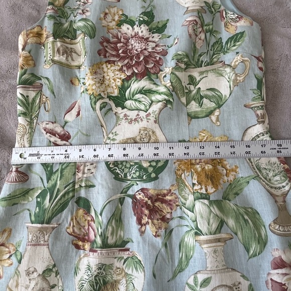 VIRGO Vintage Floral Safari Animal Print Sleeveless Linen Blend Dress Size 14P - Picture 11 of 13